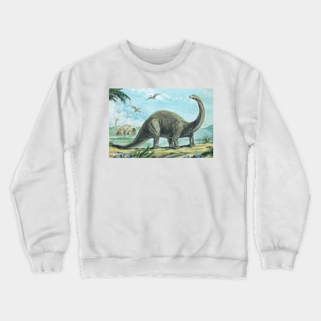 Brontosaurus Crewneck Sweatshirt by davidroland